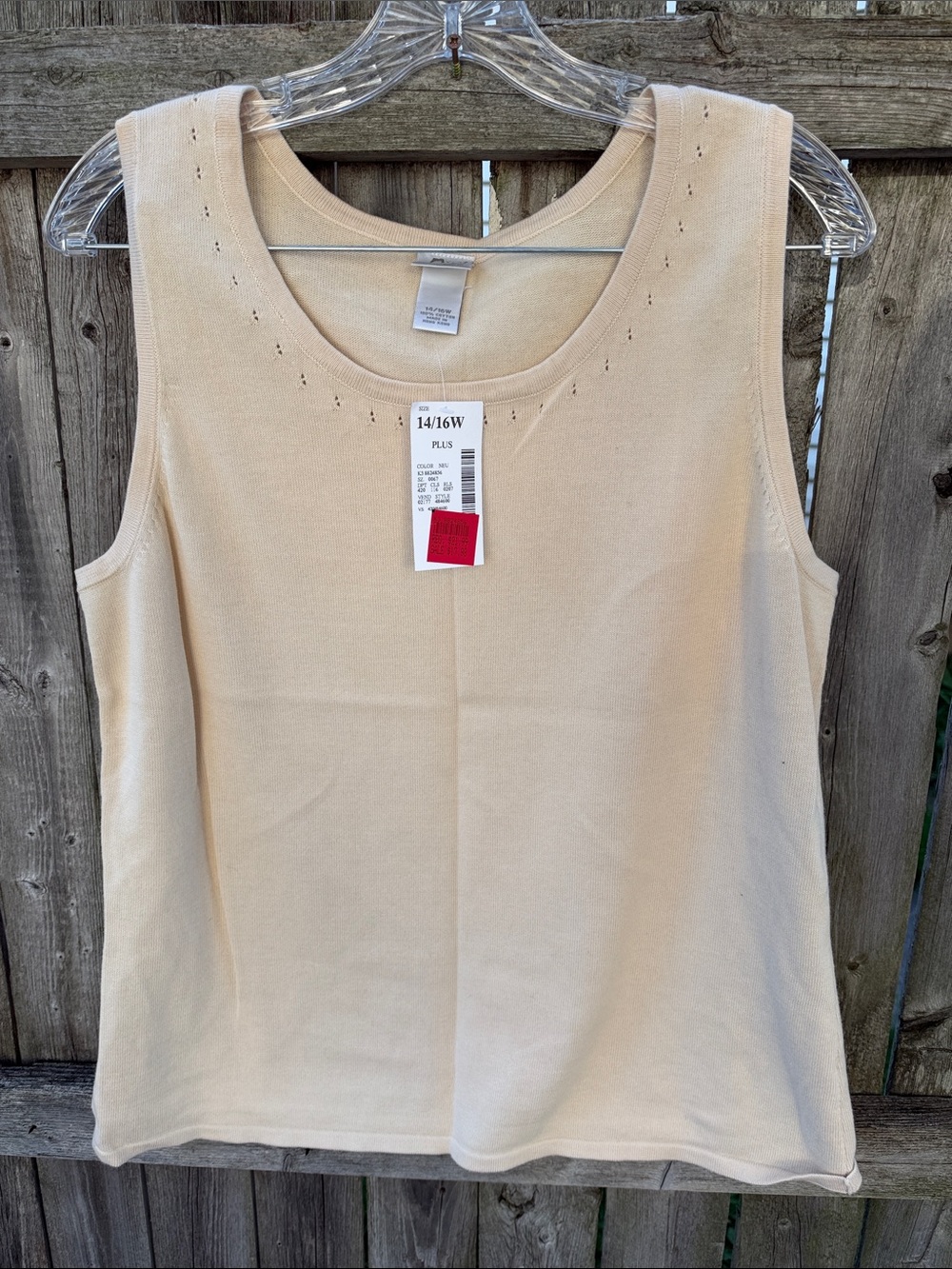 Fashion Bug Classic Sleeveless Knit Tank Top - Cream/pale yellow
